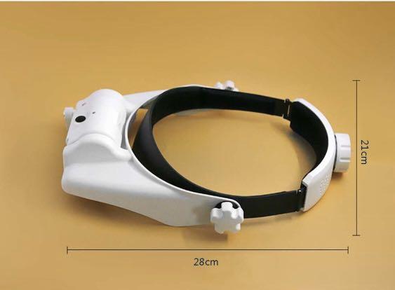 Headband Magnifying Glass with 3 LED Lights Head-Mounted Magnifier Visor 1X, 1.5X, 2X, 2.5X, 3.5X, 8x